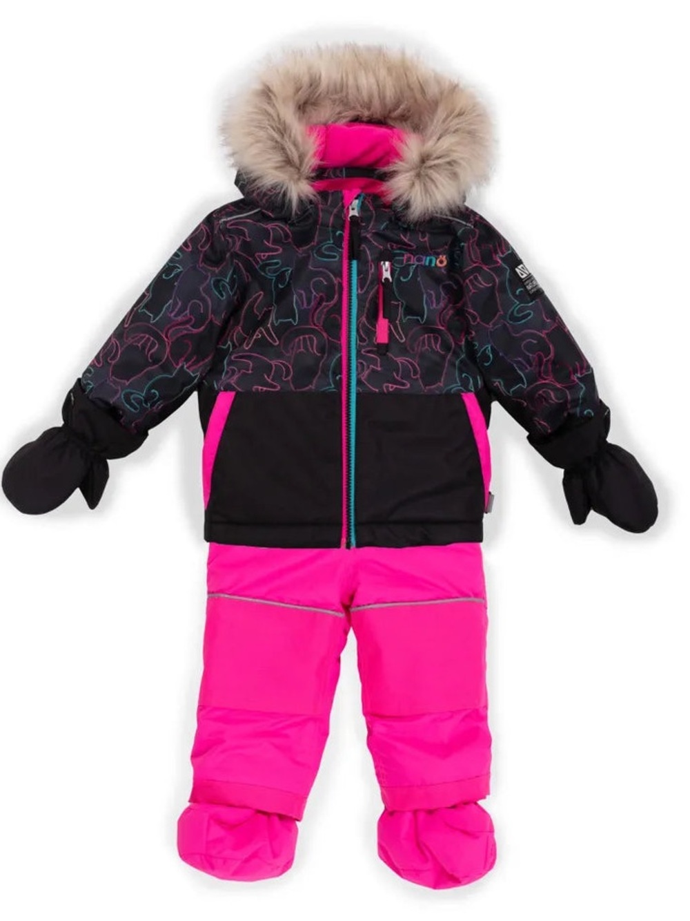 Nano Cynthia 2pc Baby Snowsuit Pink Cats 18m NWT